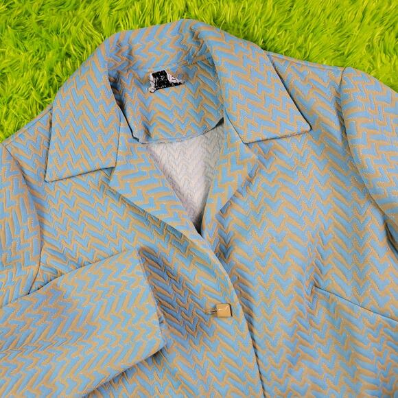 Vintage 60s 70s Funky Patterned Blazer, Fits M-L - Picture 5 of 7